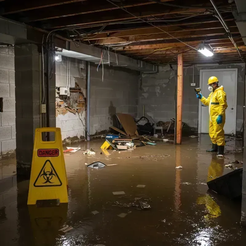 Flooded Basement Electrical Hazard in Urbana, IL Property